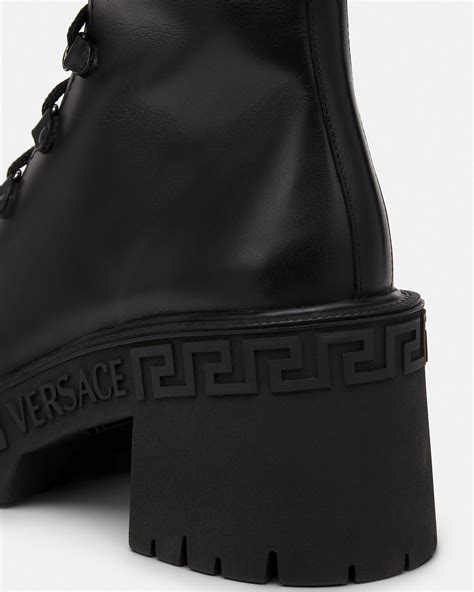 Versace Greca Platform Combat Boots for Women 